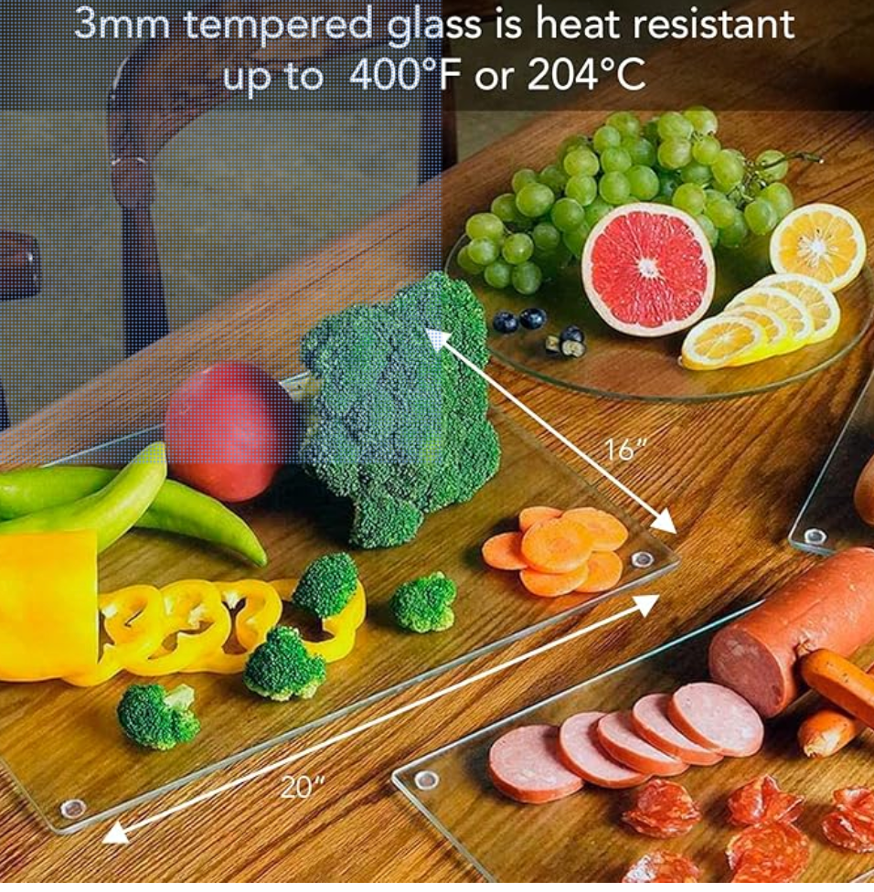 Tempered Glass Cutting Board  16"×20"x 4mm
