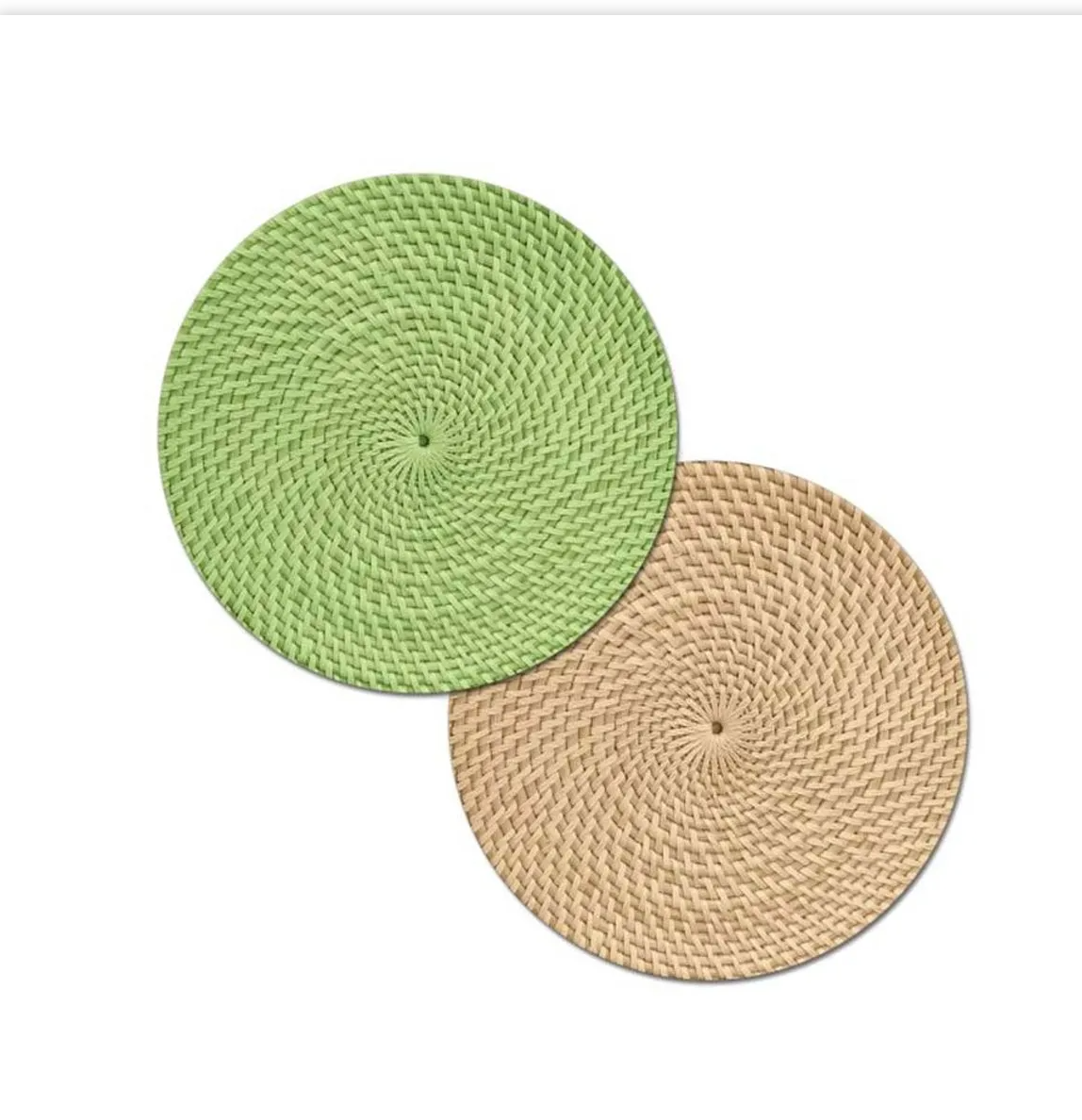 Avocado Basketweave Round Reversible Placemat