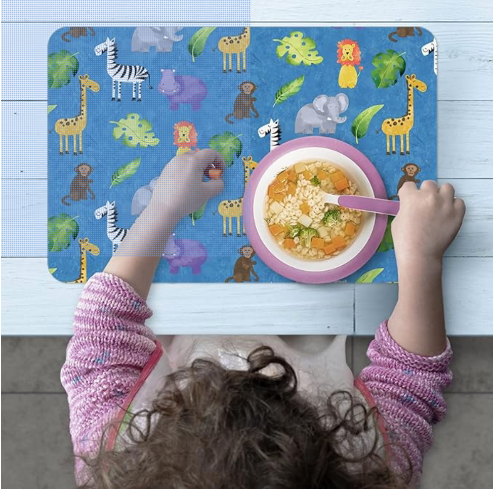 Mantel Individual Reversible Amigos de la Selva para Niños