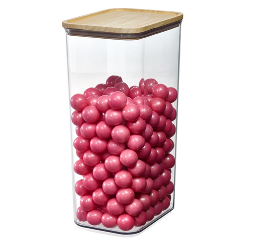 Canister w/ wood lid 13.3 Cups Clear/Natural