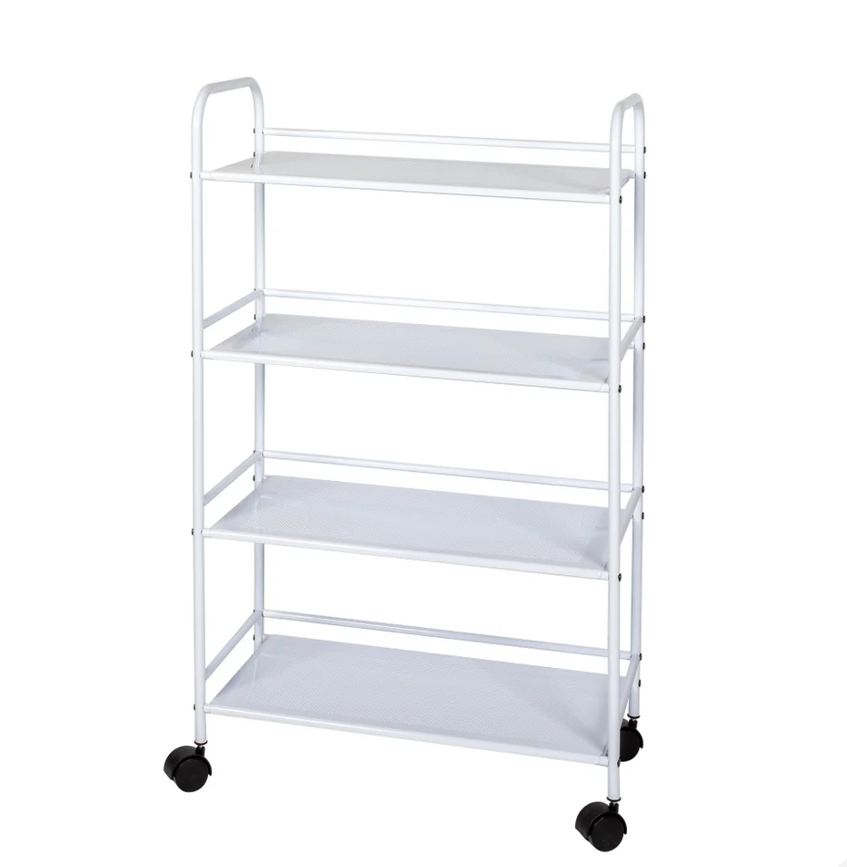 4 Tier Rolling Cart  White