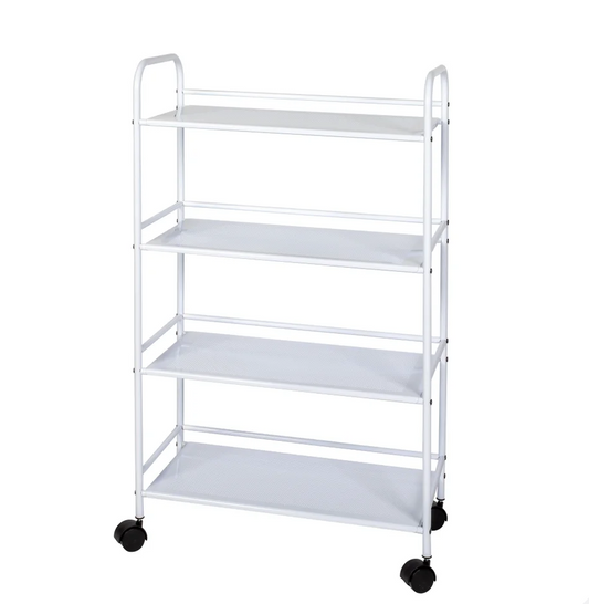 4 Tier Rolling Cart  White