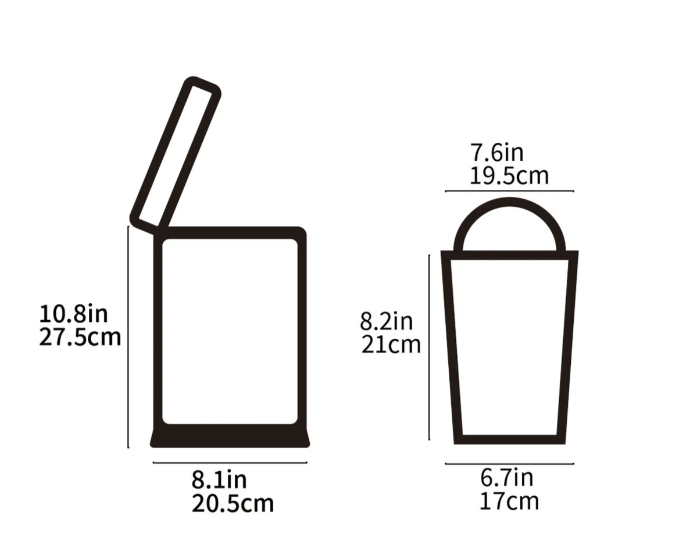 Matte White - 5Liter Trash Can