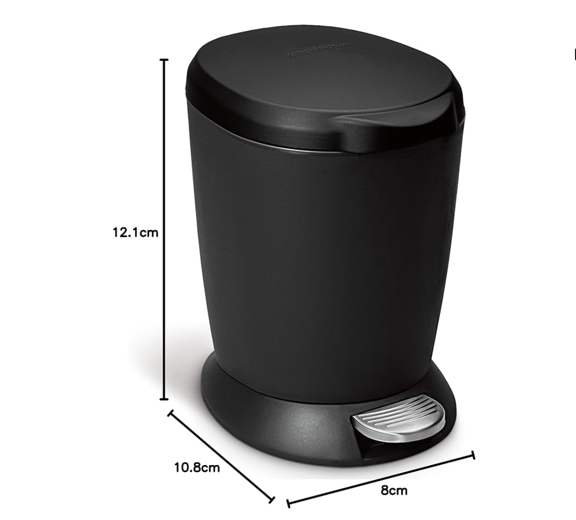 THE ORIGINAL 6L Round Plastic Step Can Black