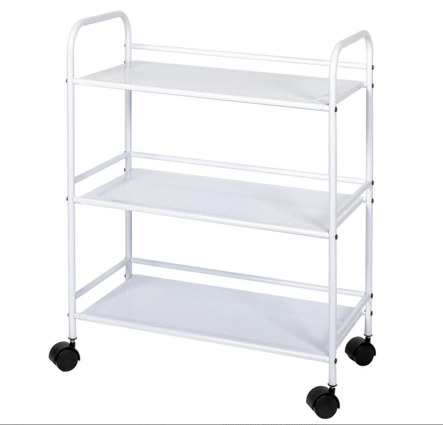 3 Tier Rolling Cart White
