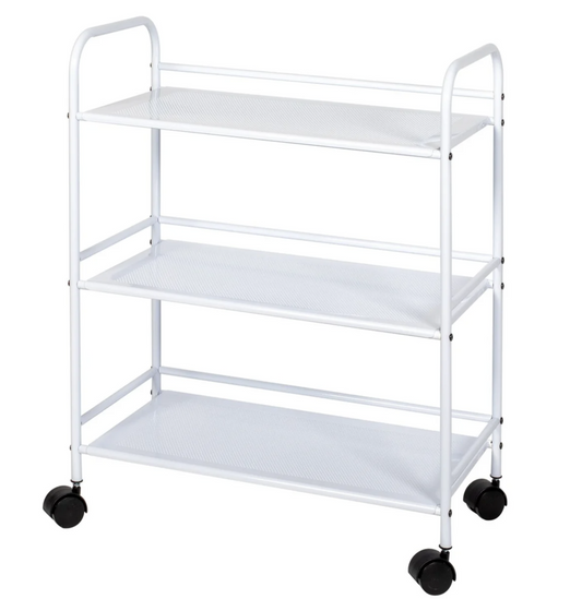 3 Tier Rolling Cart White