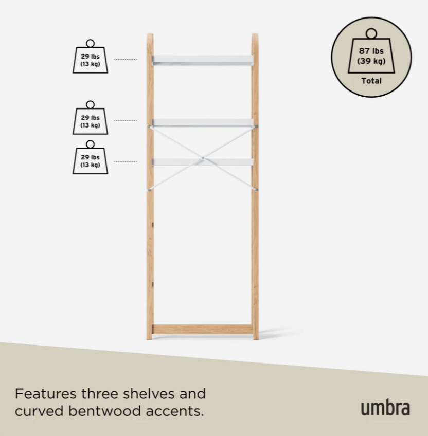 BELLWOOD OVER THE TOILET SHELF WHITE/NATURAL