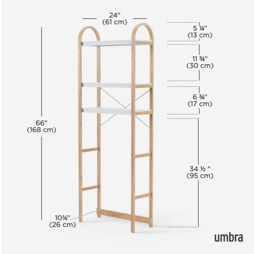 BELLWOOD OVER THE TOILET SHELF WHITE/NATURAL