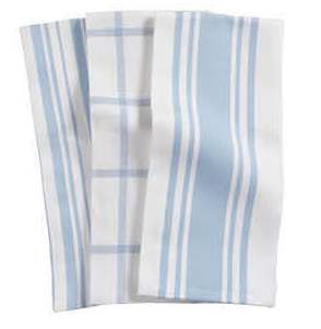 Mixed Flat Pantry Towels Set of 3 - SKY
