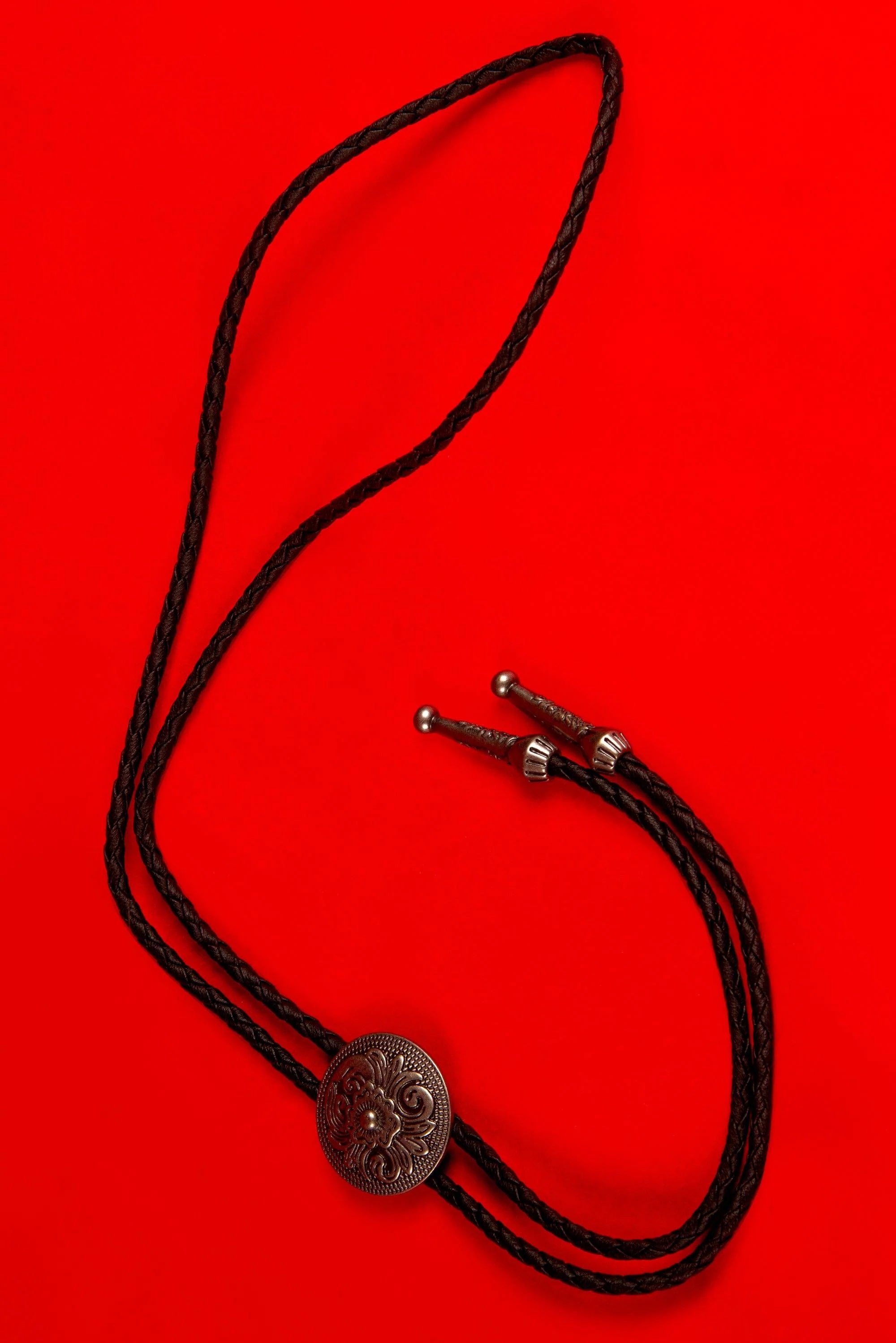 Native Bolo Tie Rodeo Cowboy Leather Necktie