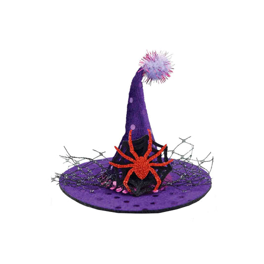 Halloween Hat Hair Clips Purple Spider