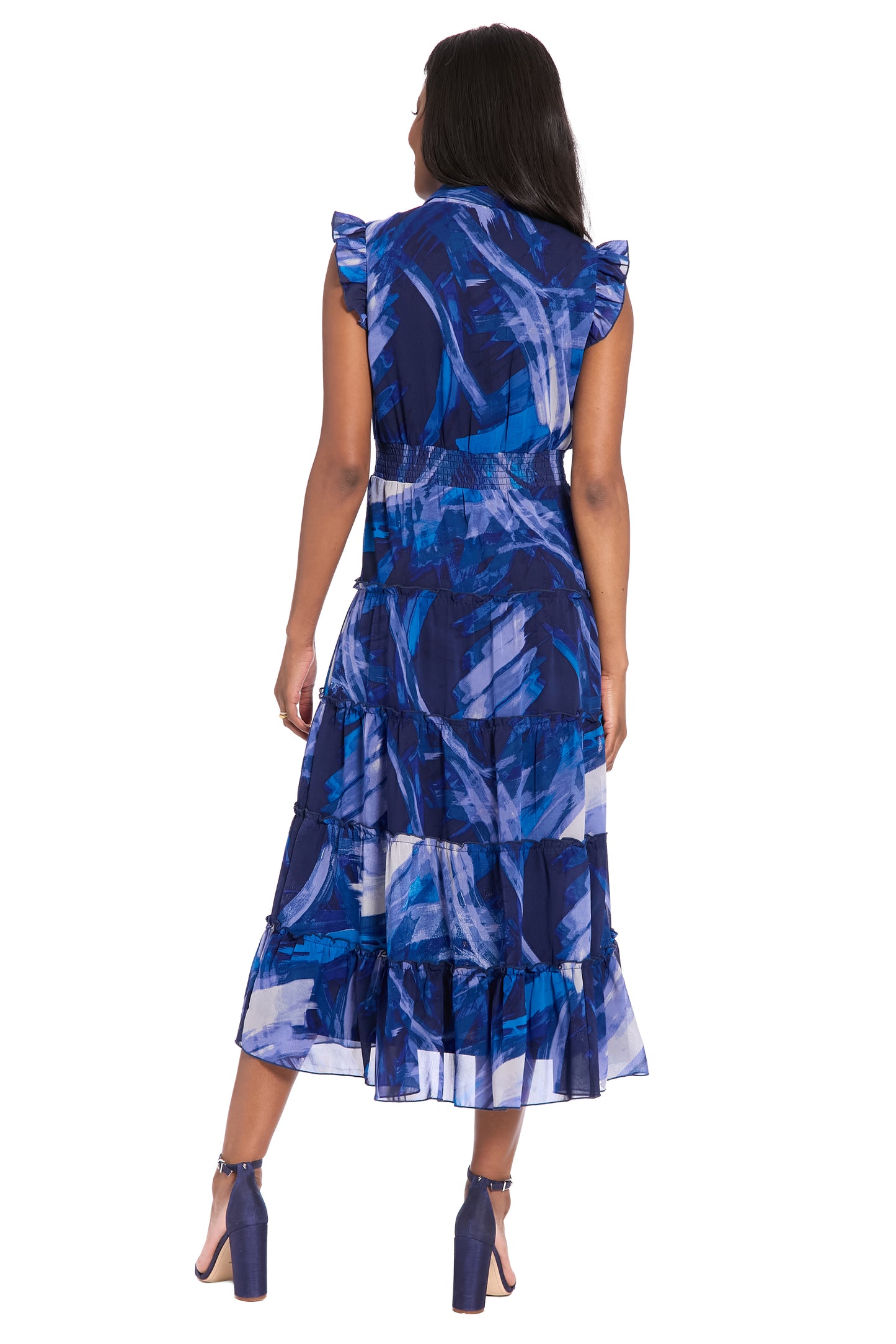 Midi Fit & Flare Dress navy/veri peri - Maggy London