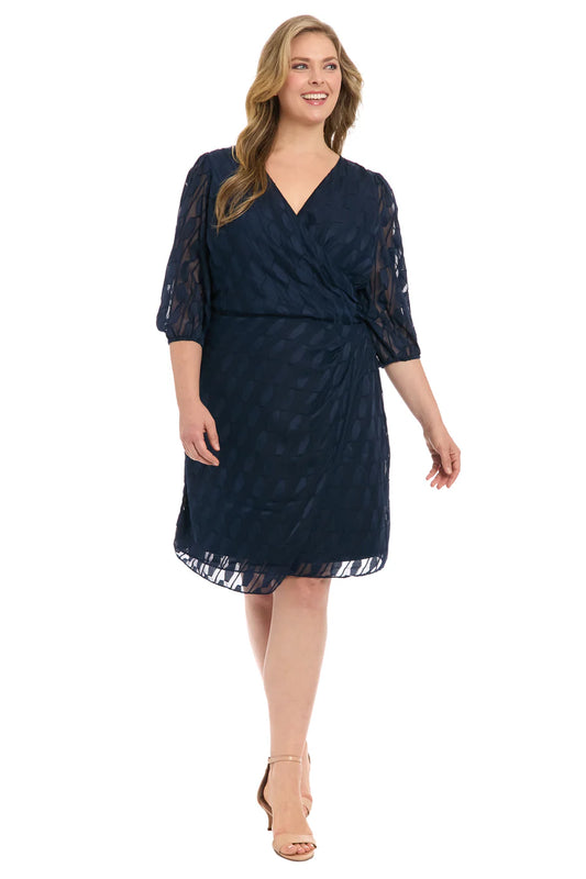 Navy Blazer Dress (Plus Size) - London Times