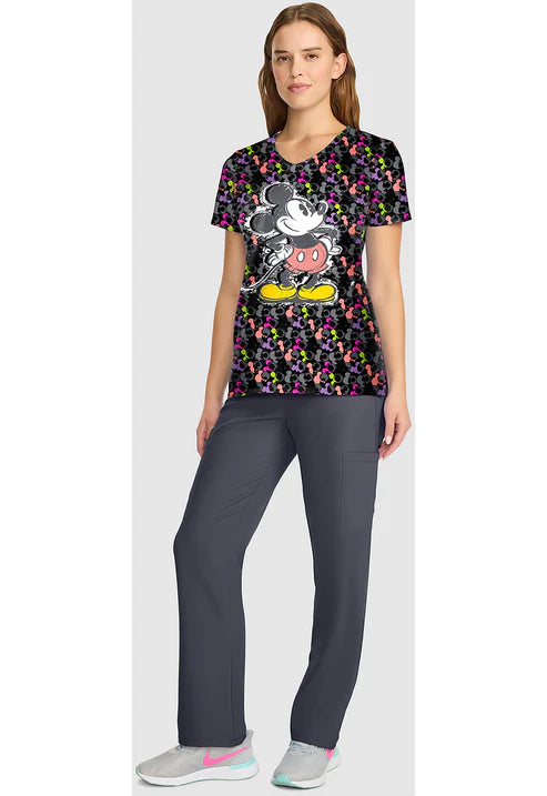 Top estampado con cuello en V e icónico Mickey de Disney
