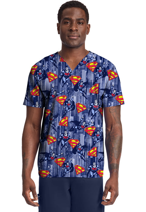 Top estampado con cuello en V Metropolis Force para hombre