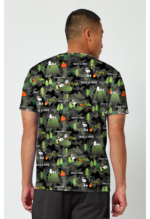 Top con cuello en V y estampado de Snoopy al aire libre para hombre
