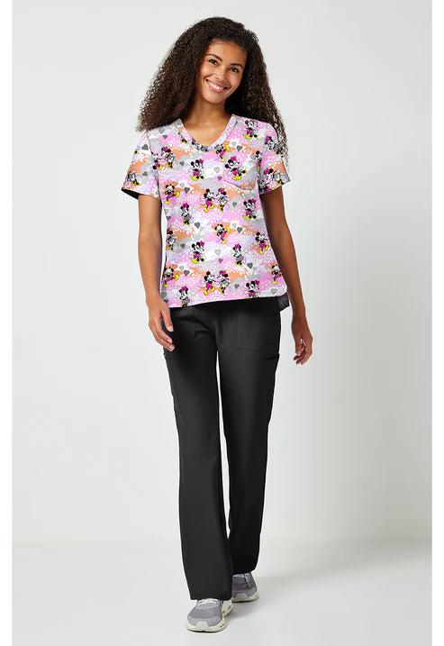Camiseta estampada de cuello de pico con motivo Friend Frolic
