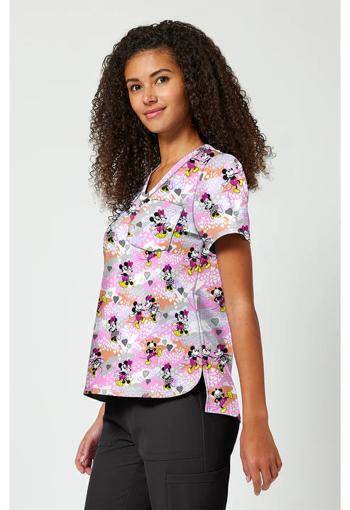 Camiseta estampada de cuello de pico con motivo Friend Frolic