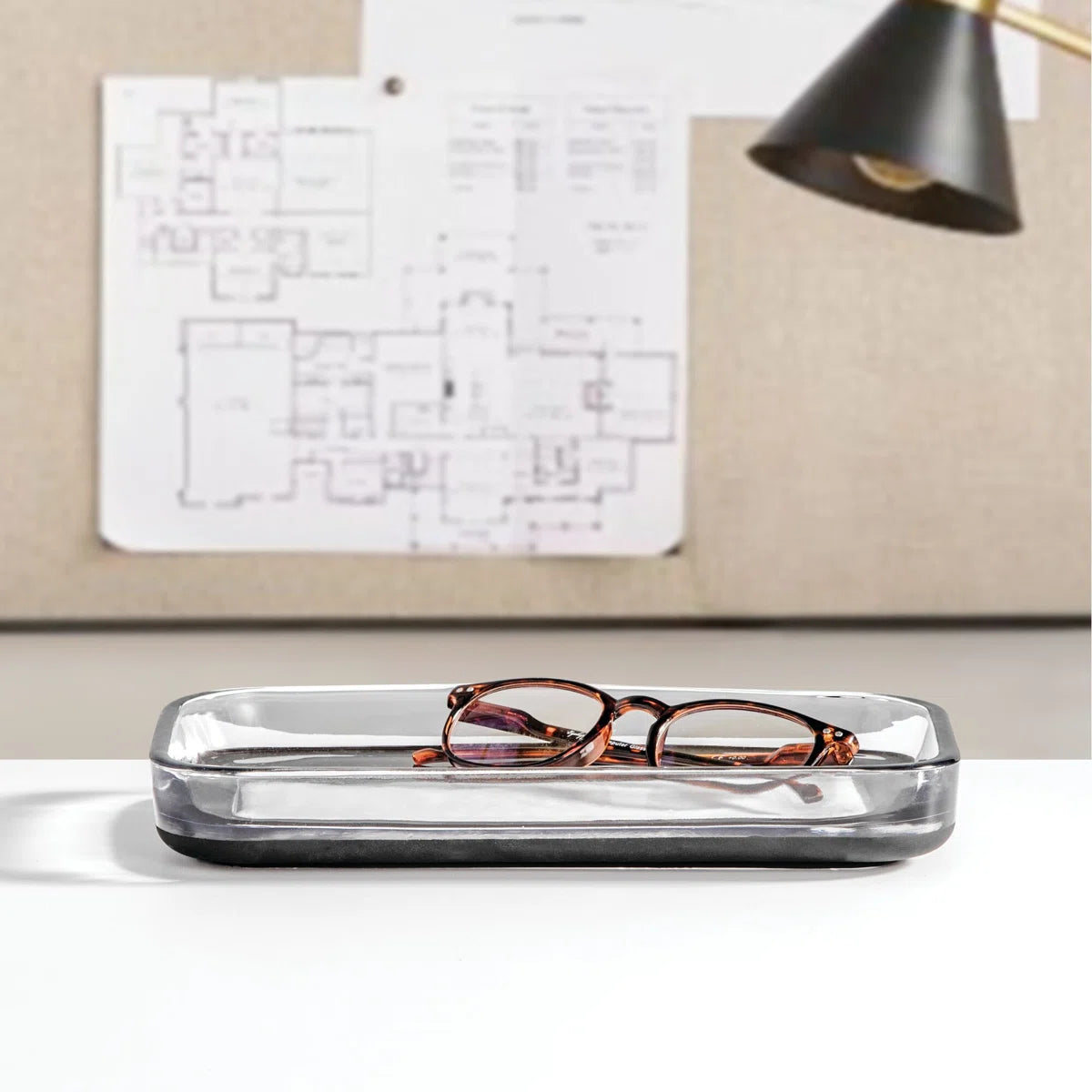 TIA Tray Glass Matte Black
