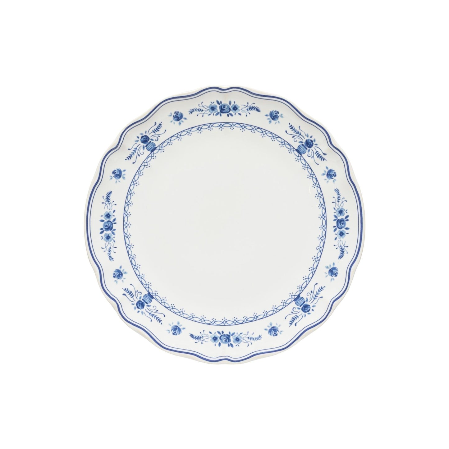 Dinner  Plate, Vila White - Blue 11"