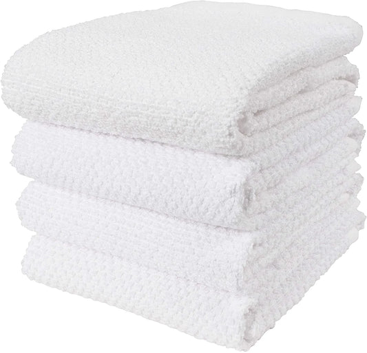 Deluxe Popcorn Terry Towels (Set of 4) - White
