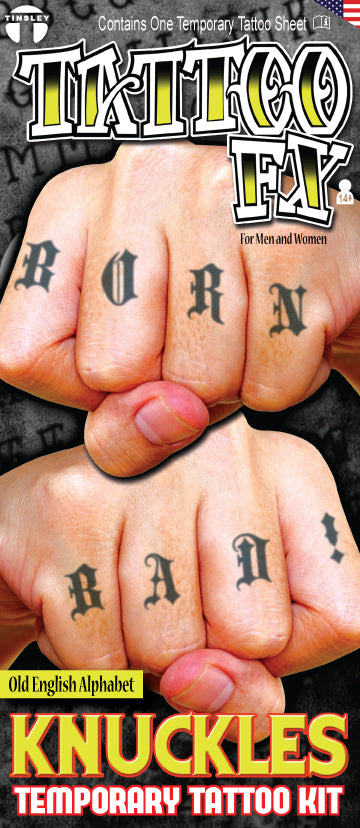Character tatto kit Knuckles- Alphabet Old English