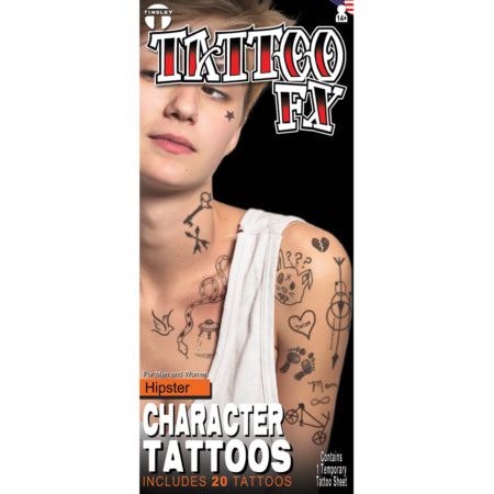 Character tattoos Hipster, Stick and Poke