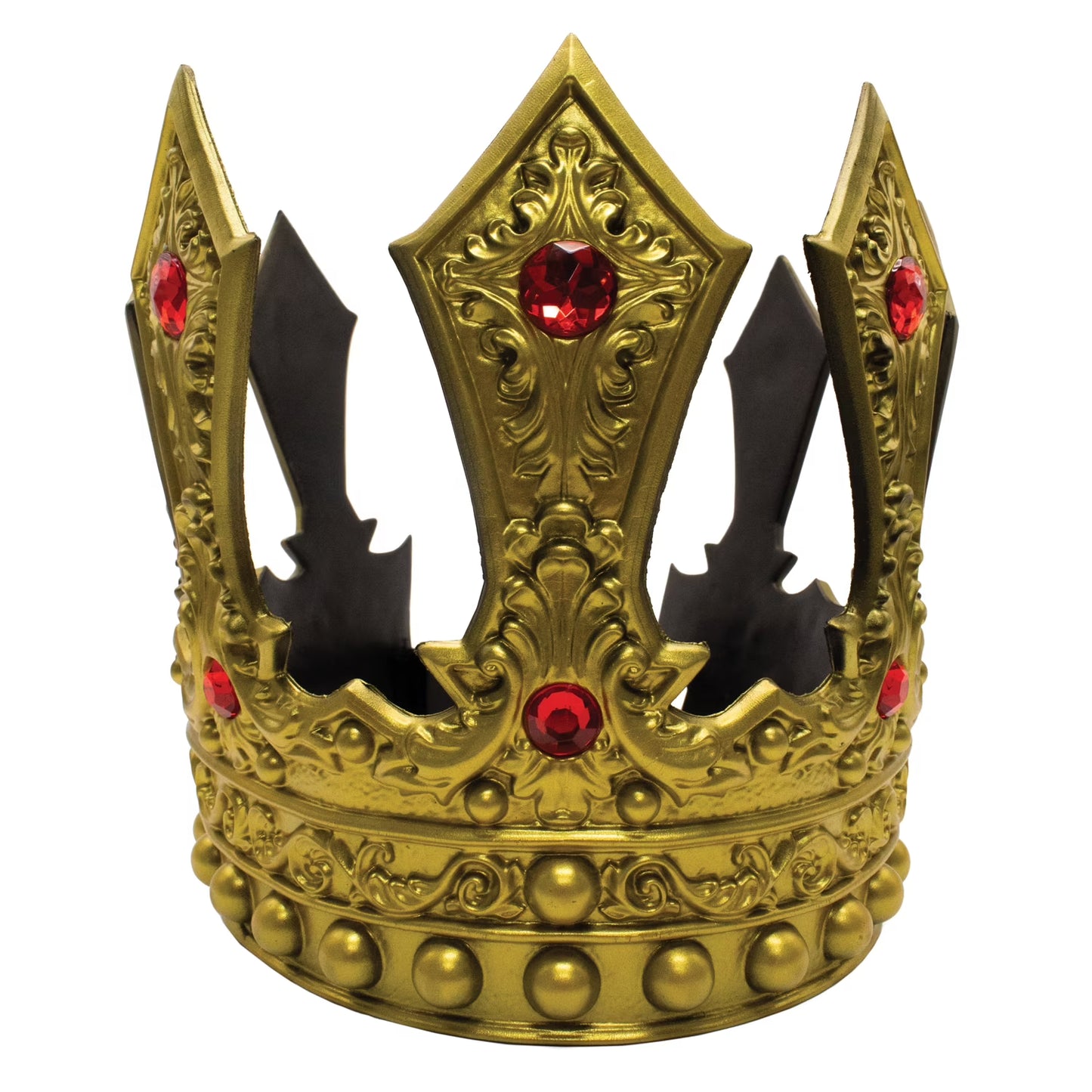 Kings Gold Foam Crown with Red Jewels