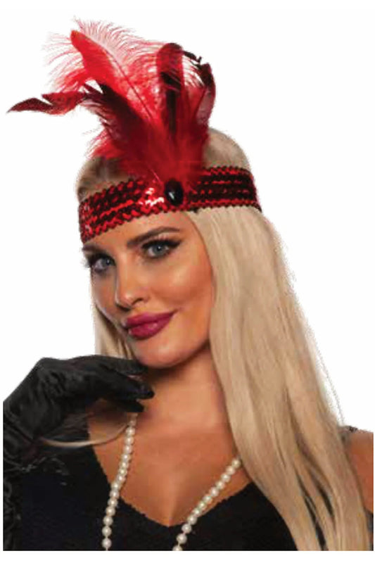 Flapper Headband-Red