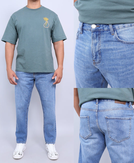 Caballero Pantalon Jeans Relaxed Azul