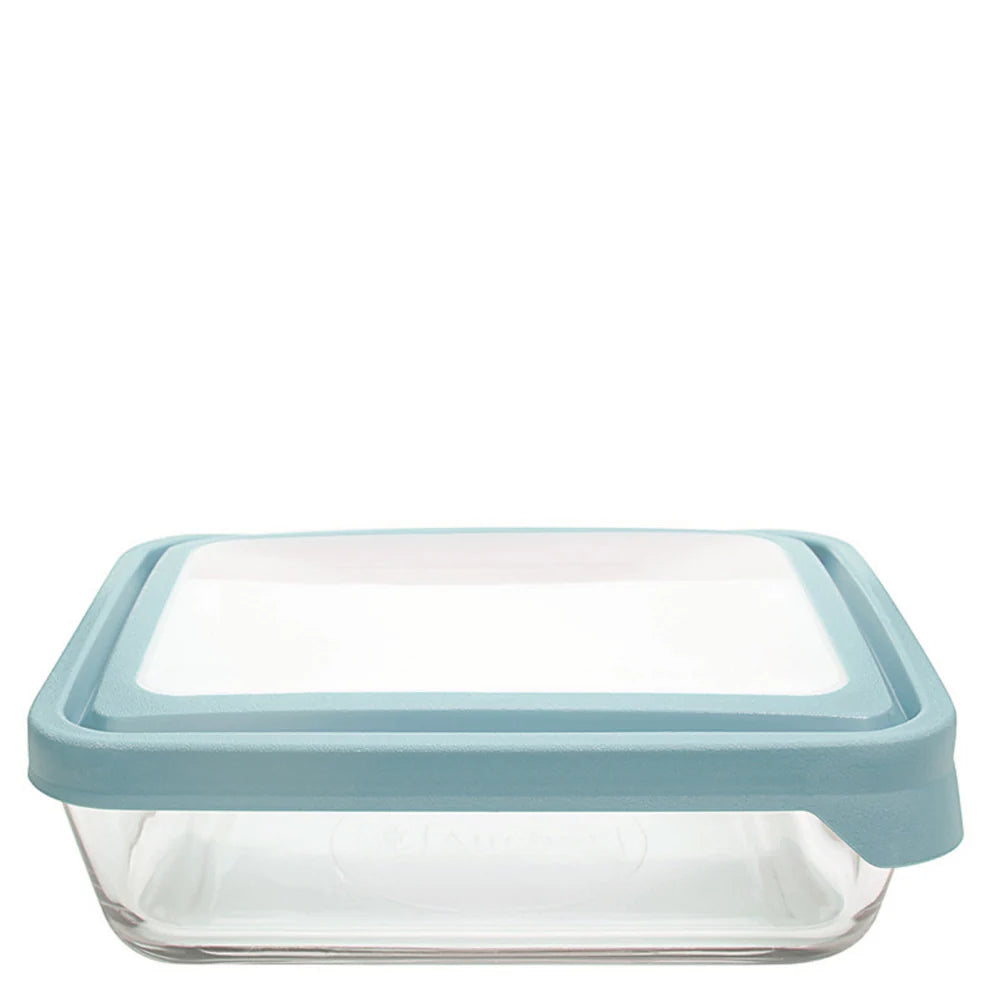 11 Cup Rectangle Food Storage with/Lid Clear/Mineral Blue