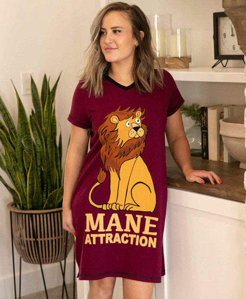 Mane Attraction- Lion Vneck Nightshirt
