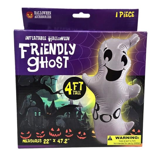 4' Friendly Halloween Ghost Inflatable Indoor and Outdoor Decor