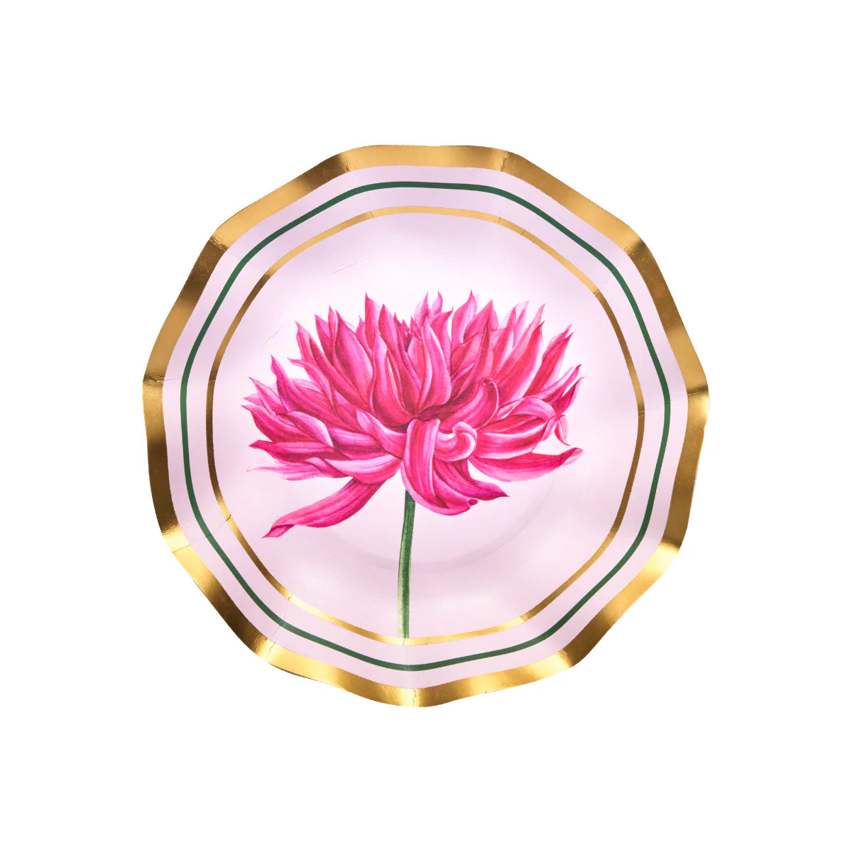 Dahlia Garden Appetizer Bowl  6.5" Gold Foil
