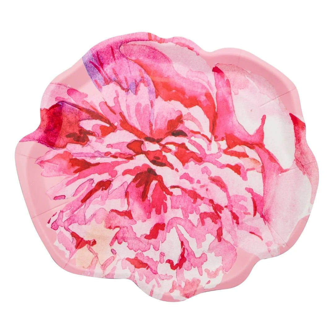 Peony Salad Plate Pink Peonies 4.5" x  8"