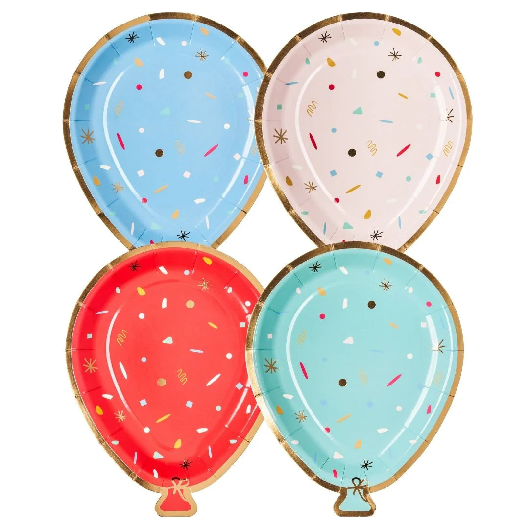 Balloon Die Cut Salad Plate Lets Celebrate Assorted  8"