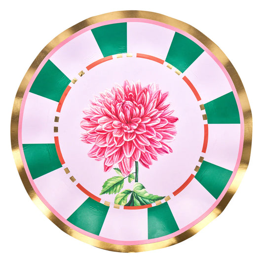 Dahlia Garden Dinner Plate 10.5" Gold Foil