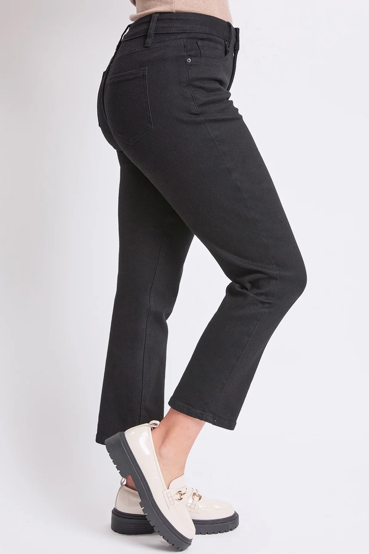 Women's High Rise Vintage Slim Straight Leg Jeans Black - Royalty