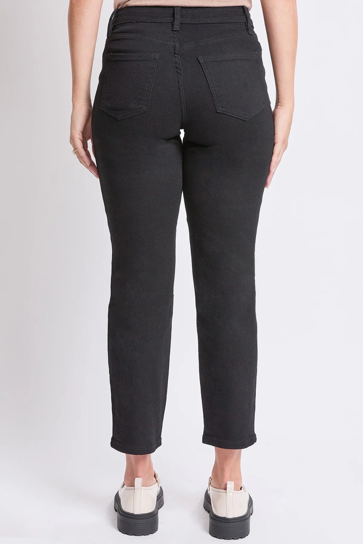 Women's High Rise Vintage Slim Straight Leg Jeans Black - Royalty