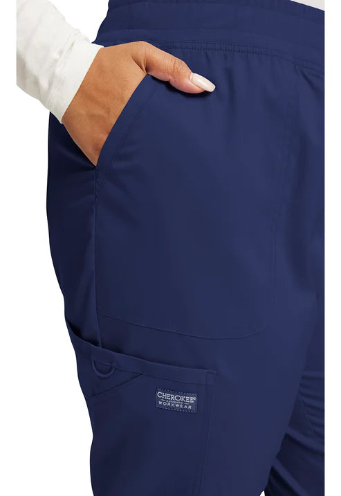 Joggers de uniforme médico de tiro medio azul marino
