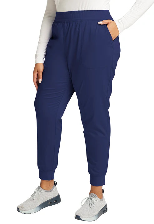 Joggers de uniforme médico de tiro medio azul marino