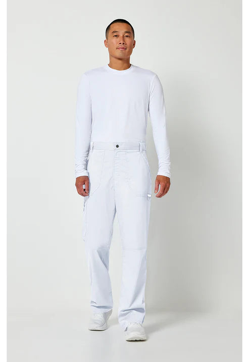 Pantalones sanitarios para hombre con bragueta (blancos)