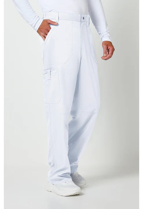 Pantalones sanitarios para hombre con bragueta (blancos)