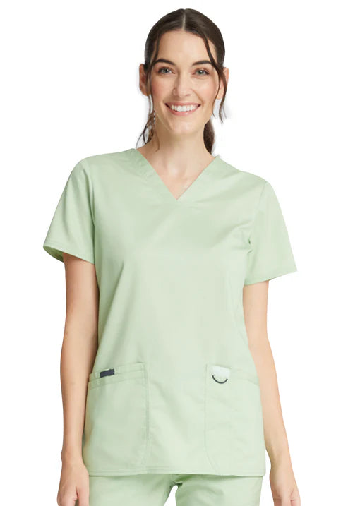 Parte superior de uniforme médico con cuello en V - Pepino
