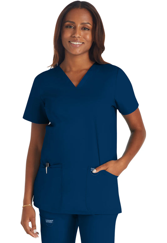 V-Neck Scrub Top Navy
