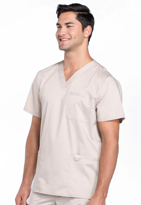 Parte superior con cuello en V para hombre, color caqui