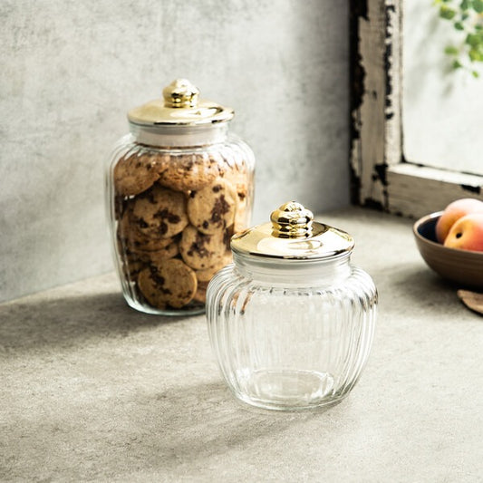 Fluted Canister Medium Brass