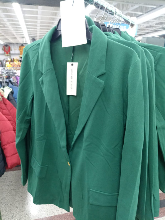 Blazer de manga larga con bolsillo falso verde cazador
