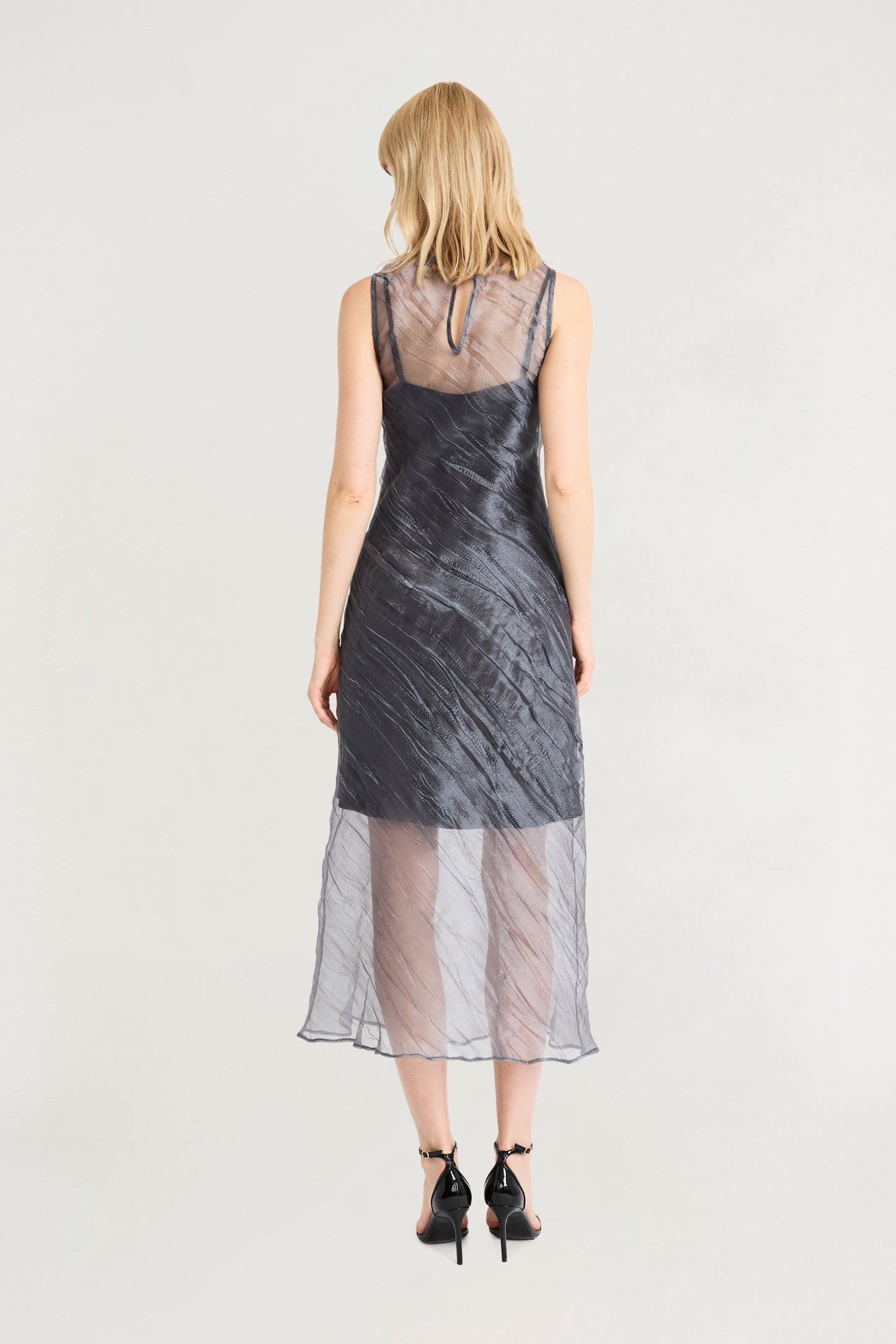 2-piece organza slipdress Grey  - Maggy London