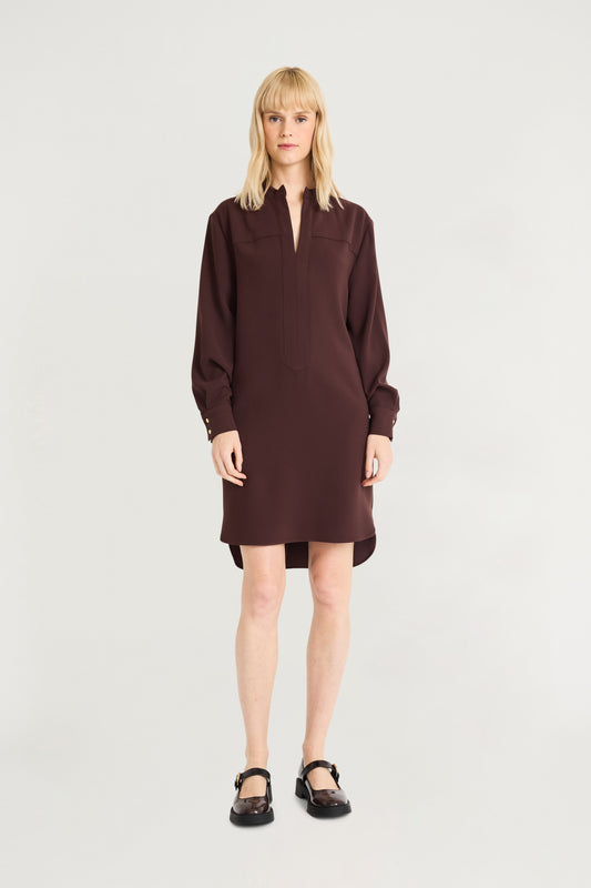 Long Sleeve A-Line Shirt Dress French Roa  - Maggy London